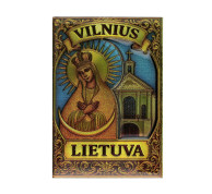 Mėlynas magnetas su Vilniaus Aušros vartų Švč Mergele Marija Mėlynas magnetas su Vilniaus Aušros vartų Švč Mergele Marija